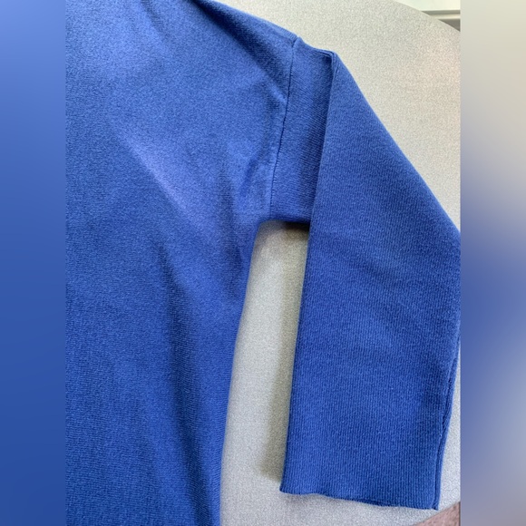 Lilly Pulitzer Elba Coolmax Oversized Boxy Poncho Sweater Iris Blue Womens Sz Sm - Picture 8 of 11